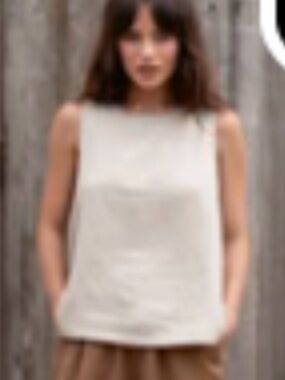 Nomad the Label Lucia Linen Top, Flax, Size Medium